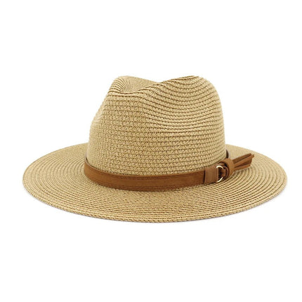 Chapeau Panama sangle en cuir - Khaki - M (56 - 58cm) | La boutique du chapeau