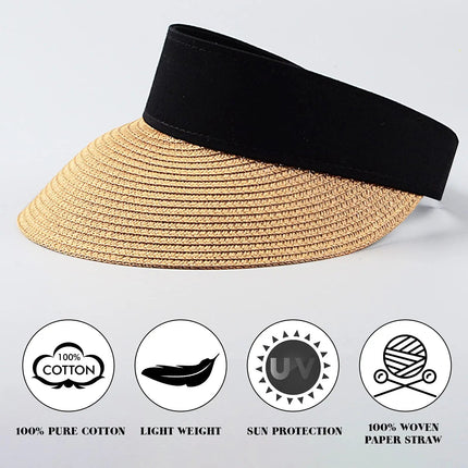 Chapeau pare - soleil en paille - Beige - Ajustable (du 54 au 59) | La boutique du chapeau