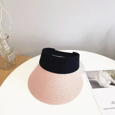 Chapeau pare - soleil en paille - Rose - Ajustable (du 54 au 59) | La boutique du chapeau