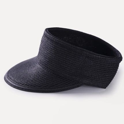 Chapeau pare - soleil en paille - Noir - Ajustable (du 54 au 59) | La boutique du chapeau