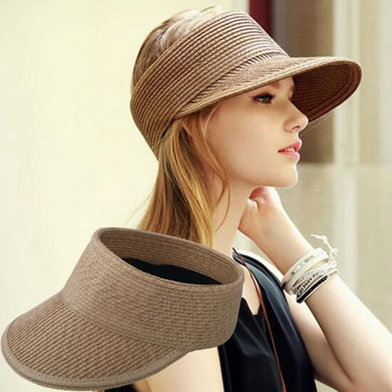 Chapeau pare - soleil en paille - Beige - Ajustable (du 54 au 59) | La boutique du chapeau
