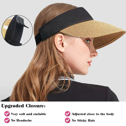 Chapeau pare - soleil en paille - Beige - Ajustable (du 54 au 59) | La boutique du chapeau