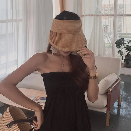 Chapeau pare - soleil en paille - Beige - Ajustable (du 54 au 59) | La boutique du chapeau