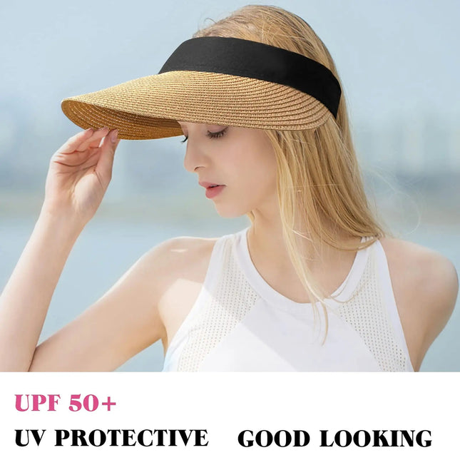 Chapeau pare - soleil en paille - Beige - Ajustable (du 54 au 59) | La boutique du chapeau