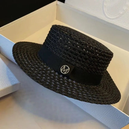 Chapeau plat soleil - Blanc - M (56 - 58cm) | La boutique du chapeau