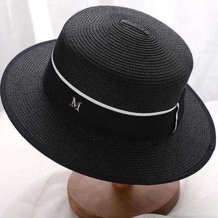 Chapeau Rond plat Haut De Paille M panama - Noir - M (56 - 58cm) | La boutique du chapeau