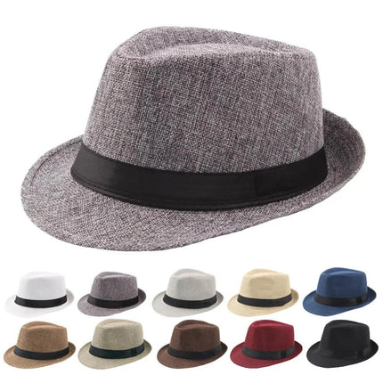 Chapeau Trilby en lin - Rouge - M (56 - 58cm) | La boutique du chapeau