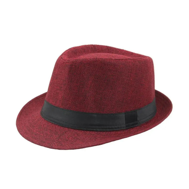 Chapeau Trilby en lin - Rouge - M (56 - 58cm) | La boutique du chapeau