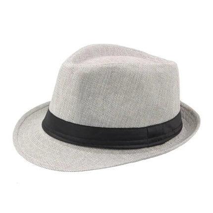 Chapeau Trilby en lin - Gris clair - M (56 - 58cm) | La boutique du chapeau