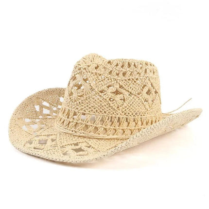 Chapeau western en paille - Caramel - M (56 - 58cm) | La boutique du chapeau