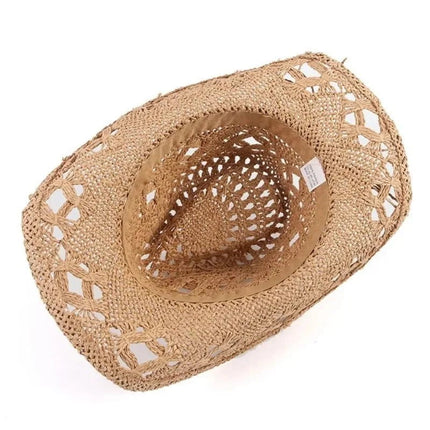 Chapeau western en paille - Caramel - M (56 - 58cm) | La boutique du chapeau