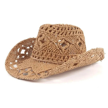 Chapeau western en paille - Caramel - M (56 - 58cm) | La boutique du chapeau