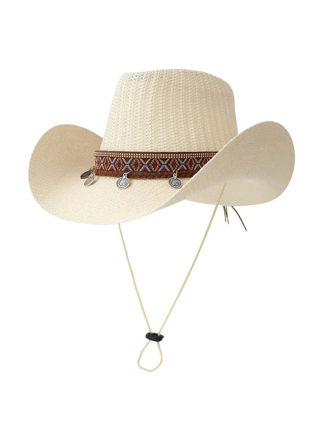 Chapeau western folklore - Beige - M (56 - 58cm) | La boutique du chapeau