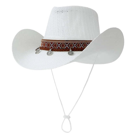 Chapeau western folklore - Blanc - M (56 - 58cm) | La boutique du chapeau