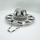 Chapeaux de paille à motif gris - noir - Jazz 3 - M (56 - 58cm) | La boutique du chapeau