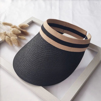 Chapeaux de paille de plage - Noir - Ajustable (du 54 au 59) | La boutique du chapeau