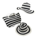 Chapeaux de paille et sac assorti - Bleu/Blanc - M (56 - 58cm) | La boutique du chapeau