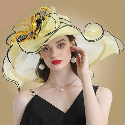 Chapeaux de soleil en organza - Jaune - M (56 - 58cm) | La boutique du chapeau