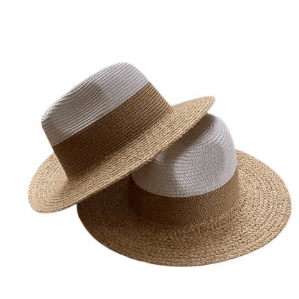 Chapeaux de soleil en paille bicolore - Noir - M (56 - 58cm) | La boutique du chapeau