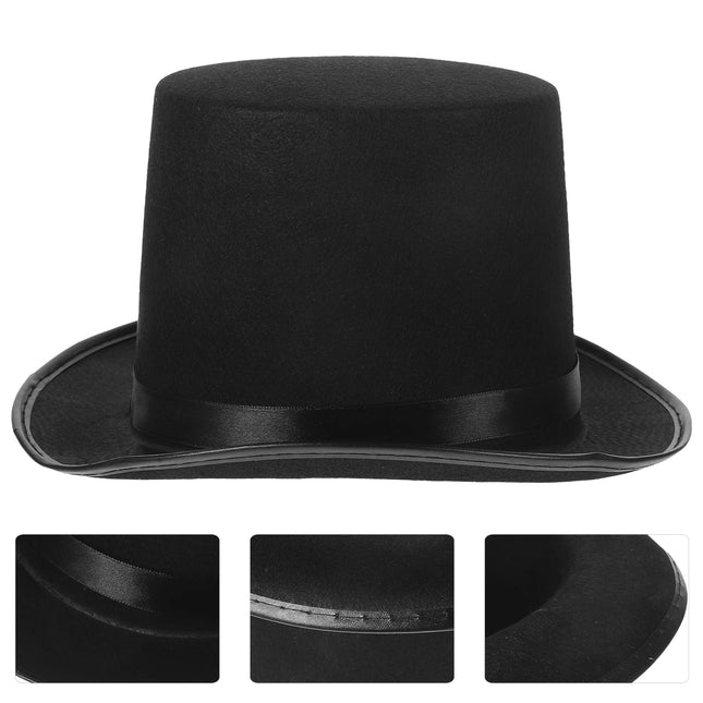 Chapeaux haut de forme magicien - Noir - Ajustable (du 54 au 59) | La boutique du chapeau
