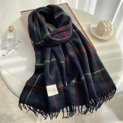 Écharpe à carreaux en cachemire - WT15 - 1 - 200x50cm | La boutique du chapeau
