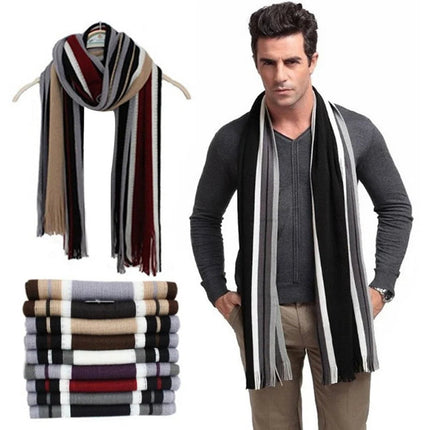 Écharpe classique pour homme - Noir - 23 cm x 180 cm | La boutique du chapeau