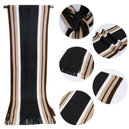 Écharpe classique pour homme - Noir - 23 cm x 180 cm | La boutique du chapeau