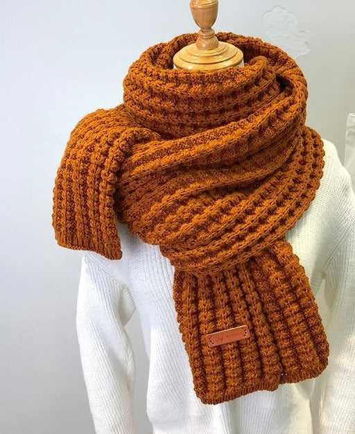 écharpe d'hiver mode femmes longues écharpes vintage - caramel - 196 x 41 cm | La boutique du chapeau