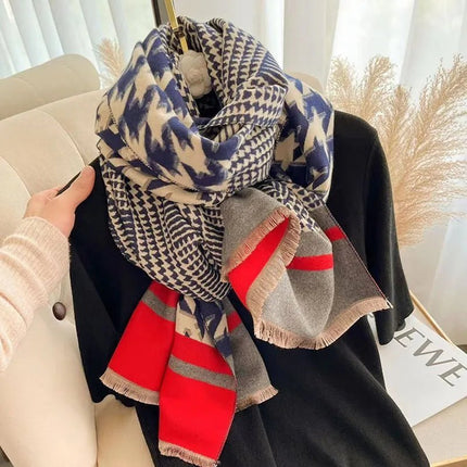 Écharpe en cachemire double face pour femme - Rouge - | La boutique du chapeau