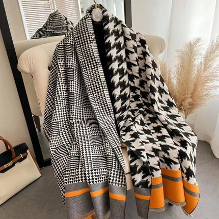 Écharpe en cachemire double face pour femme - Gris - | La boutique du chapeau