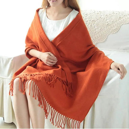 Écharpe en cachemire pour femme - Orange - 180CM | La boutique du chapeau
