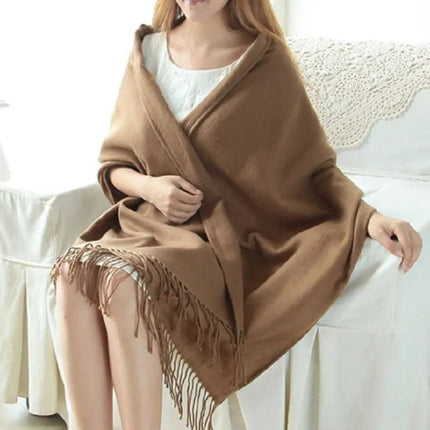 Écharpe en cachemire pour femme - Camel - 180CM | La boutique du chapeau