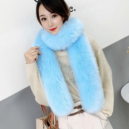 Écharpe en fausse fourrure femmes - Bleu - | La boutique du chapeau
