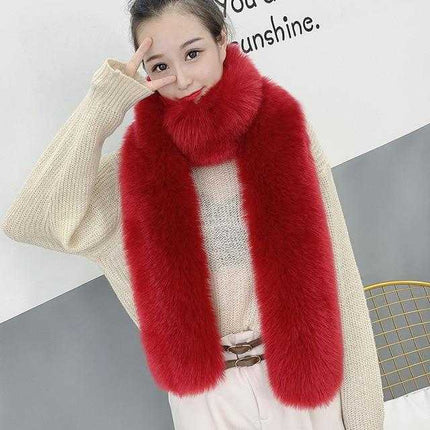 Écharpe en fausse fourrure femmes - Bordeaux - | La boutique du chapeau