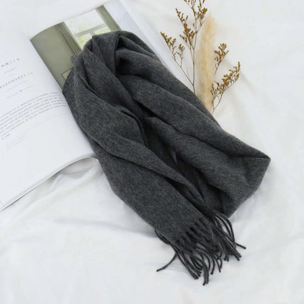Écharpe en laine - Gris foncé - 165 - 30CM | La boutique du chapeau