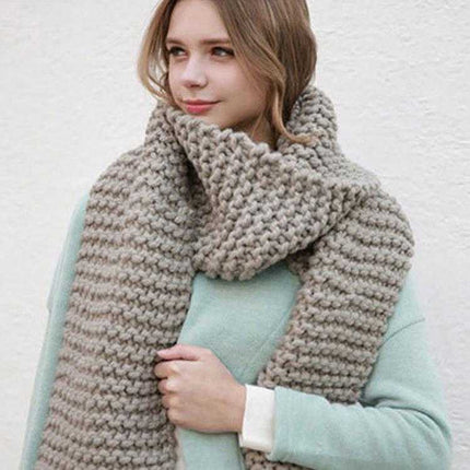 écharpe en laine épaisse femme automne et hiver - Blanc - | La boutique du chapeau