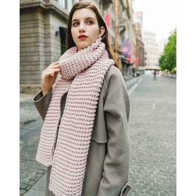 écharpe en laine épaisse femme automne et hiver - Rose - | La boutique du chapeau