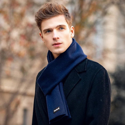 Écharpe en laine pour homme - Bleu - 175 cm | La boutique du chapeau