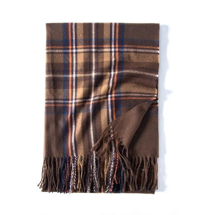 Écharpe épaisse à carreaux - Khaki - 180x65cm | La boutique du chapeau