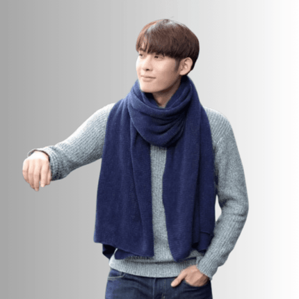 Écharpe épaisse pour homme - Bleu - 175cm | La boutique du chapeau