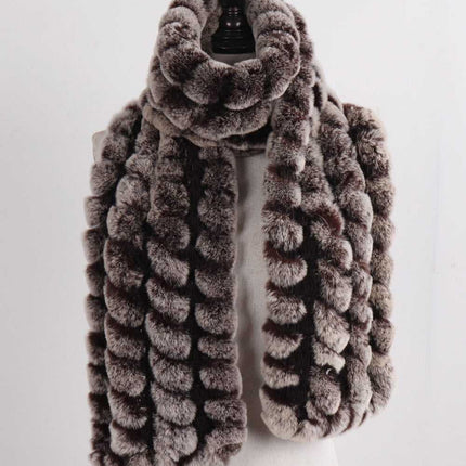 Écharpe Femmes Hiver Chaud Naturel De Fourrure - Gris - | La boutique du chapeau