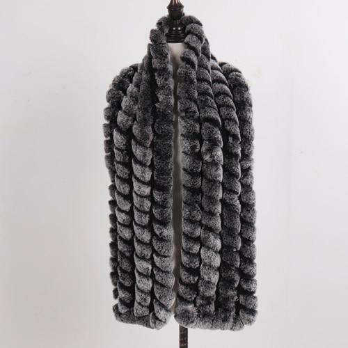 Écharpe Femmes Hiver Chaud Naturel De Fourrure - Gris - | La boutique du chapeau