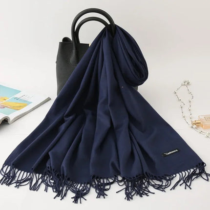 Écharpe homme couleur unie - Bleu marine - | La boutique du chapeau