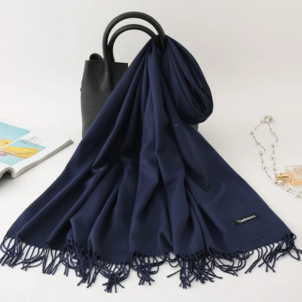 Écharpe homme couleur unie - Bleu marine - | La boutique du chapeau