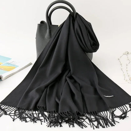 Écharpe homme couleur unie - Noir - | La boutique du chapeau