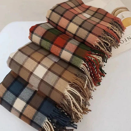 Écharpe longue à carreaux - C1 - | La boutique du chapeau