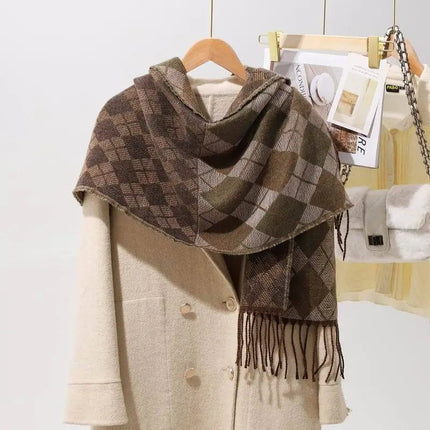 Écharpe plaid en cachemire - Kaki - 200x70cm | La boutique du chapeau