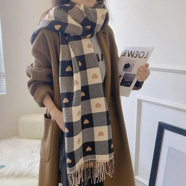 Écharpe plaid en cachemire - Noir - 200x70cm | La boutique du chapeau