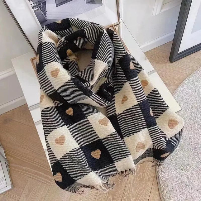 Écharpe plaid en cachemire - Noir - 200x70cm | La boutique du chapeau