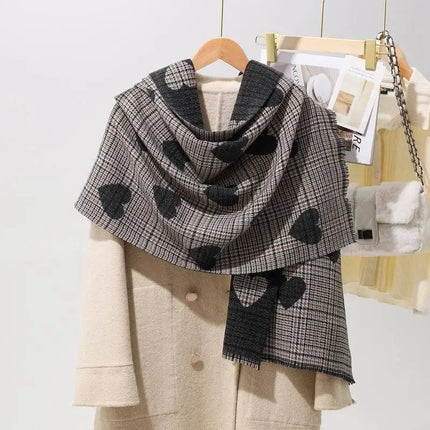 Écharpe plaid en cachemire - Noir/gris - 200x70cm | La boutique du chapeau